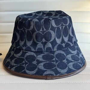 Denim Coach Logo Bucket Hat